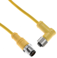 MDC-4MRFP-2M MENCOM CIRCULAR CONNECTOR<br>4 PIN M12 MALE RIGHT ANGLE FM STRAIGHT 2M CABLE 22AWG 300VDC